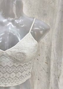 White Lace Camisole Crop Top