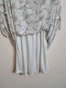 Fit And Flared White Floral Dress