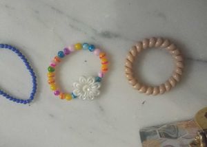 handmade Cute Beaded Bracelets with Flower CharmCo