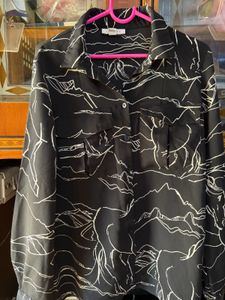 Monochrome Abstract Print Shirt