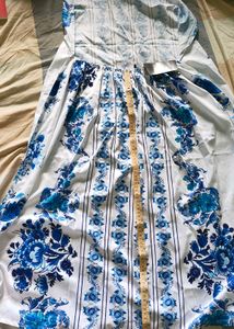 SHEIN Blue Floral Print Dress Material