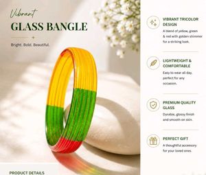 Vibrant Tricolor Glass Bangle