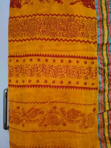 Rangmanch Pure Cotton Bandhni Yellow Dupatta