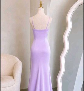 LAVENDER SATIN MIDI DRESS