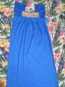 Blue Empire Waist Maxi Dress