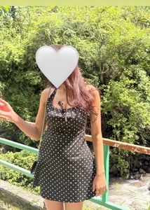 Polka Dot Halter Neck Mini Dress