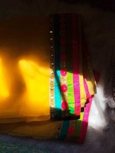 Vibrant Yellow Saree with Embellished Border