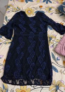 Elegant Navy Lace Dress