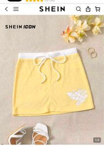 SHEIN Floral Print Drawstring Waist Bodycon Skirt