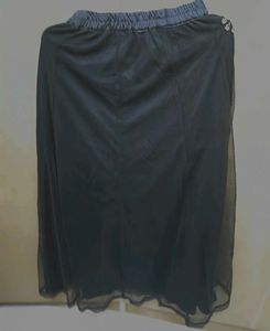 Sequined embellished tiered Black Maxi Skirt