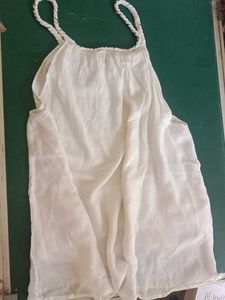 mango pure cotton white tank top halter neck