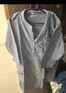 Light Blue Printed Kurta