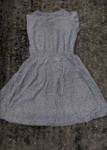 flared short dress with waist tug