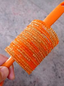 wedding Sequin Orange gown 5 to7 age with matching