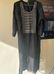 Beautiful black kurta with embroidery