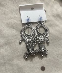 Stunning Oxidized Silver Jhumka Earrings