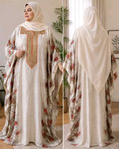 Elegant Peacock Print Butterfly abaya