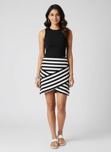 Striped Wrap Mini Skirt