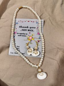 Pearl Necklace and Earring Set