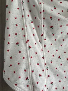 Cute White Corset Top with Cherry Print