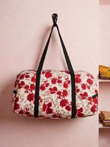 Red Floral Duffel Bag