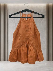 Boho Halter Neck Peplum Top