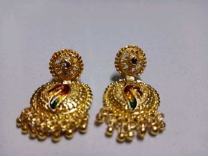 Exquisite Gold Peacock Earrings