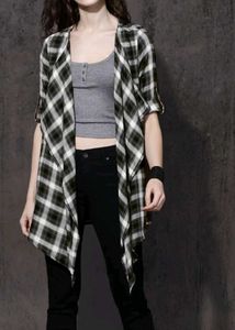 Women's Plaid Open Front Shrug