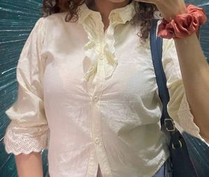 Lace Trimmed Button-Down Shirt