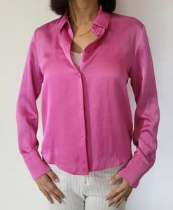 Satin Pink Button-Up Shirt