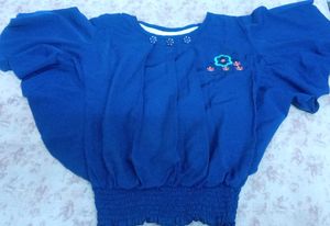 Elegant Blue Cape Top waist length