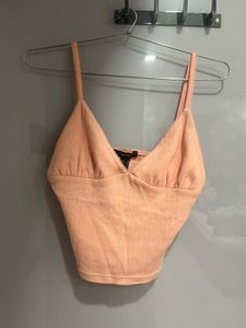 Peach Ribbed Cami Top