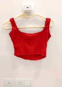 Red Corset Style Crop Top