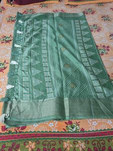 Beautiful Green Bandhani Saree