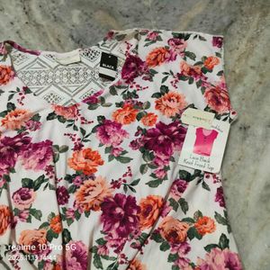 Floral Knot-Front Top