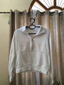 Women's White Quarter Zip Sweatshirt
