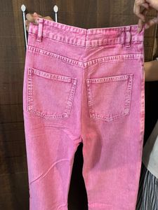 Pink Flared Jeans