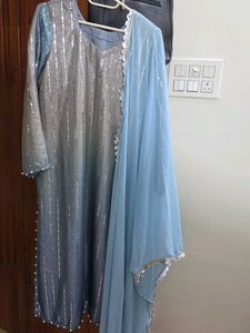 Sparkling Sequined Kurta Set with Dupatta