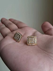 Sparkling Square Stud Earrings