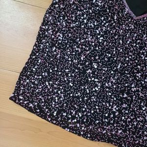 Heavy Pink Hand Sequin &amp; Fine Bead Work Party Top