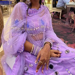 Lilac Mirrorwork Lehenga Set