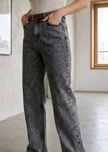 Stylish Acid Wash Wide Leg Jeans