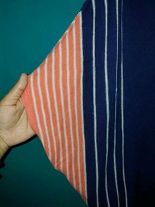 Striped Navy Blue Tunic Top oversized
