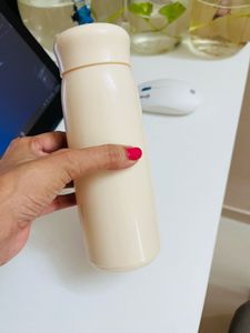 Stylish Cream glass Water Bottle with Handle