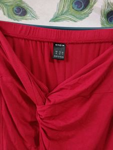 Chic red maxi skirt