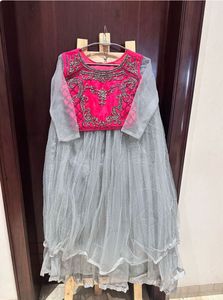 Pretty Grey Pink Lehngha Choli