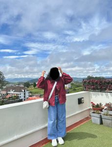Maroon Suede Finish Jacket Coat