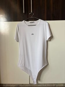 Alo White Bodysuit Top