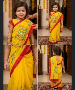 Kids Yellow Saree