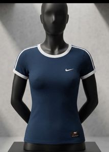 Nike Navy Blue T-Shirt with White Stripes